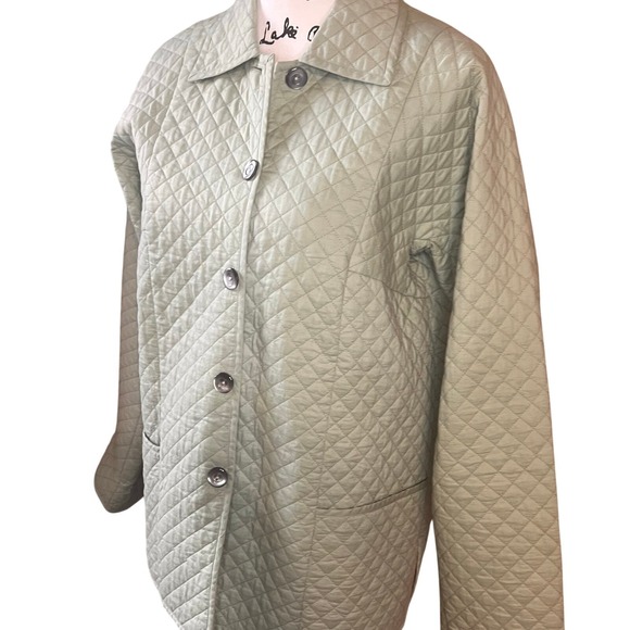 Sigrid Olsen Jackets & Blazers - Vintage Sigrid Olsen Sport Quilted Green‎ Button Up minimalist Y2K Size Small